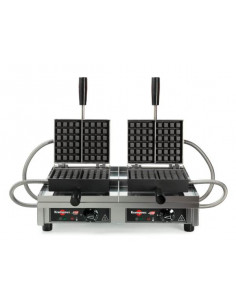 Gofrera doble para gofre Lieja 4x6. Apertura 180º WECAEB 2