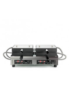 Gofrera doble para gofre Bruselas Redondo. Apertura 180º A/A  WECACB 2