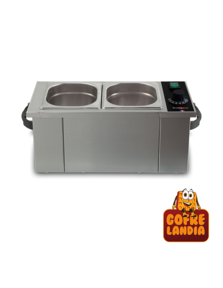 Baño maría eléctrico para 2 cubetas gastronorm 1/6 ó 1 cubeta gastronorm 1/3