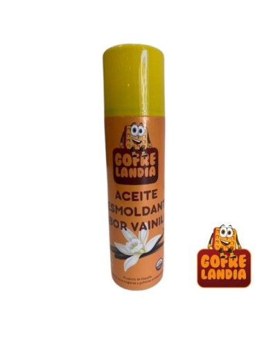 Aceite en aerosol con aroma vainilla para gofreras, creperas