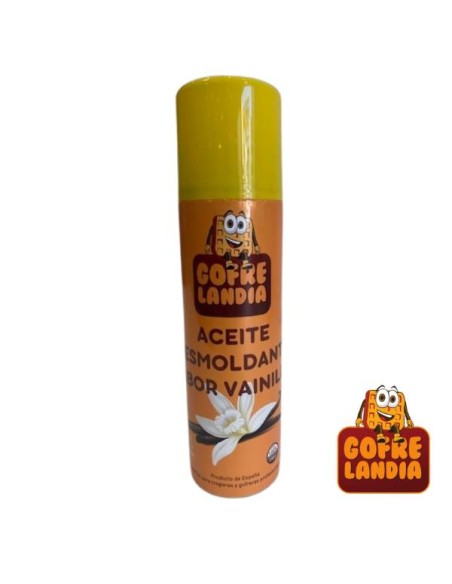 Aceite en aerosol con aroma vainilla para gofreras, creperas