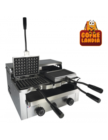 Gofrera giratoria de gas para 4 gofres Lieja 4X6