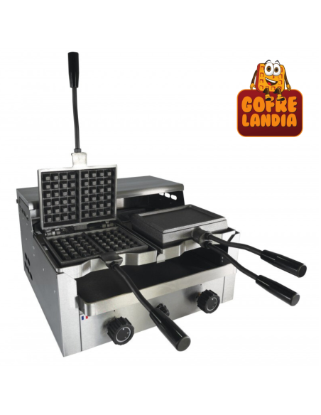 Gofrera giratoria de gas para 4 gofres Lieja 4X6