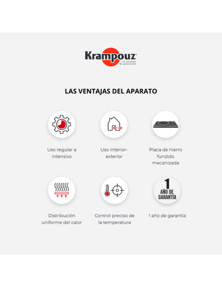 Crepera eléctrica profesional gama Confort Krampouz, diámetro 40 cm. Versión trifásica: uso intensivo, calentamiento homogéneo /