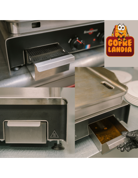 NUEVA Plancha eléctrica profesional en acero inoxidable Confort en profundidad (trifásica 20A), 5400 W, PCPR2BC