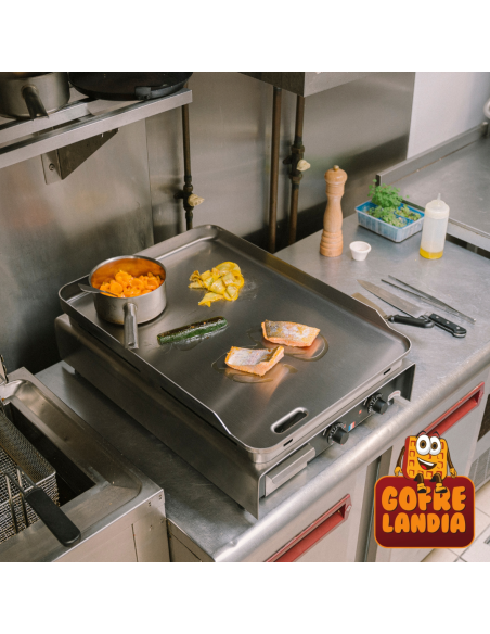NUEVA Plancha eléctrica profesional en acero inoxidable Confort en profundidad (trifásica 20A), 5400 W, PCPR2BC
