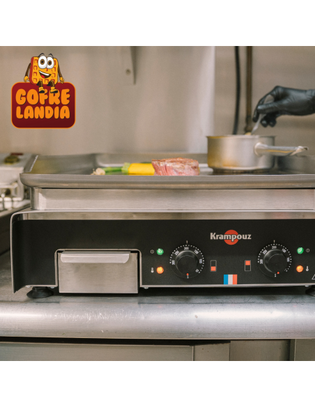 NUEVA Plancha eléctrica profesional , gama Confort de acero inoxidable, trifásica 20A - 5400 W, dos zonas de cocción.