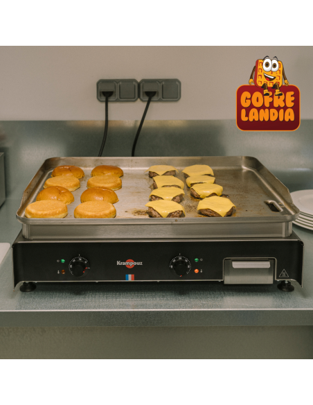 NUEVA Plancha a gas profesional , gama Confort de acero inoxidable, 5800 W, dos zonas de cocción.